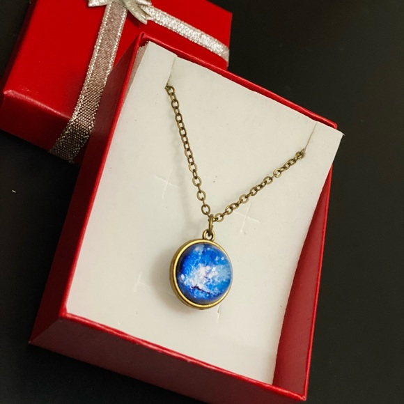 DOUBLE SIDED GALAXY GLASS PENDANT JEWELRY - Picture 10 of 14